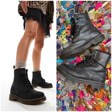 Dr  Martens 1460 Serena Fur Lined Leather Combat Boots-size uk-5 Rrp £179