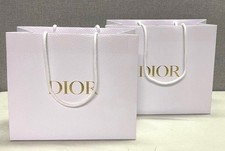 2x Authentic Christian Dior Paper Gift Bag - White & Gold 27cm x 23cm x 12cm