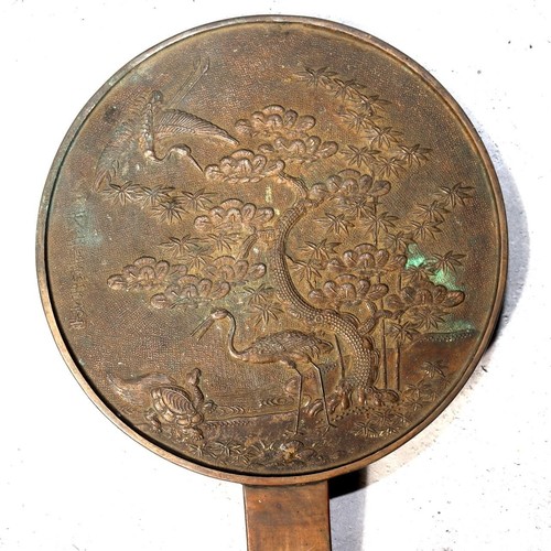 Japanese antique bronze mirror - japanese,