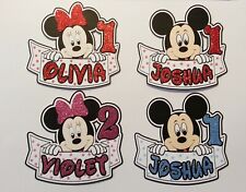 Personalised Minny Micky Inspired Birthday Cake Card Topper Any Name / any Age