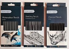 12 Charcoal Watercolour Sketching Graded Art Artist Pencils