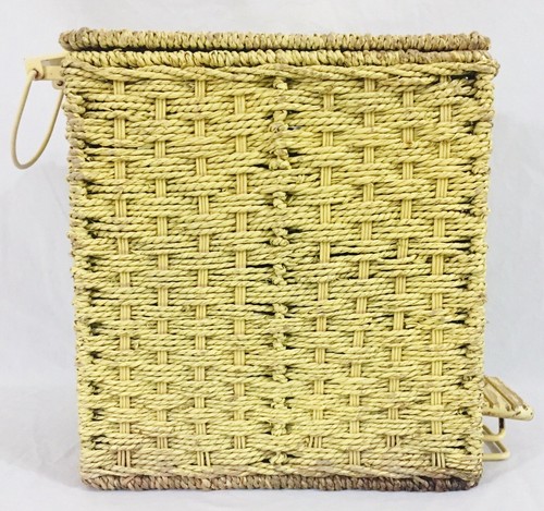 Vintage yellow wicker step - vintage,