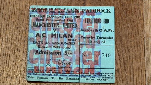 Ticket 1968 manchester - ticket,