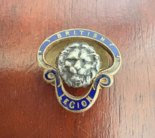 VINTAGE BRITISH LEGION ENAMEL LAPEL BADGE PRE-ROYAL ERA (1946–1970) REMEMBRANCE