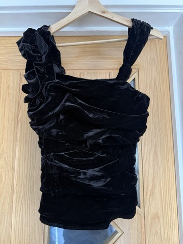 Black velvet evening top - evening,