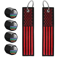 2x American Flag Keychain Tag
