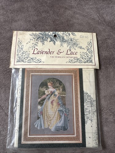 Lavender lace cross - &,