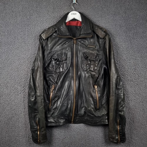 Superdry leather jacket mens - superdry,