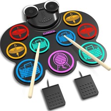 Clordeal Electric Drum Kit - Portable Foldable Kids Drum Pad Set