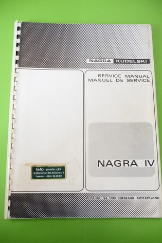 Service manual guide - guide, nagra