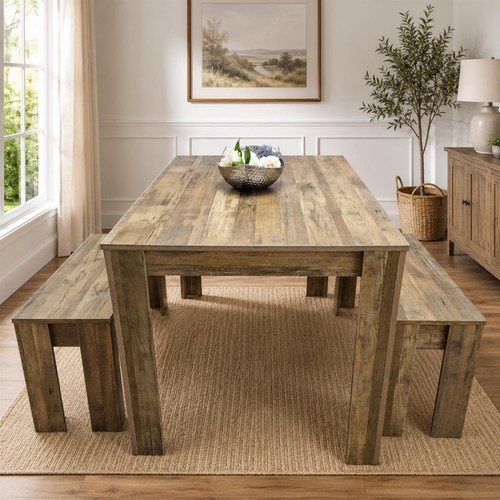 Dining table and benches - dining,