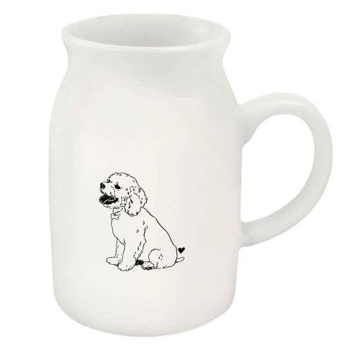 Happy puppy ceramic milk - 'happy, jug