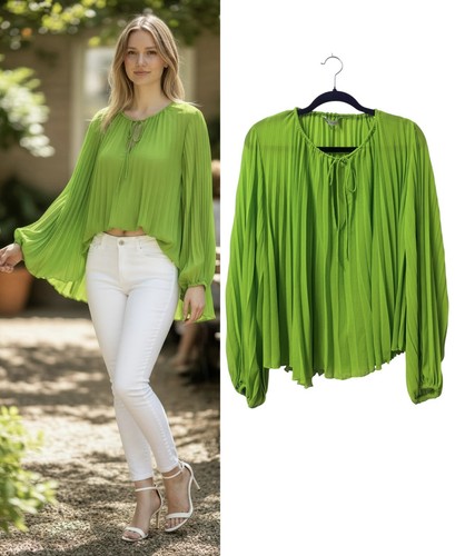 Zara pleated sheer flowy - pleated, top
