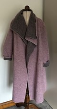 Made In Italy Lilac And Grey Boiled Wool Blend Coatigan One Size