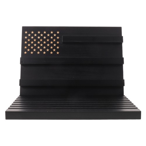Black wooden coin display - black,