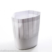 10x 7" White Paper Chef Hat