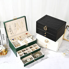 3 Layer Large Jewelry Box, necklace Jewelry Storage Organizer Cabinet Box 2025