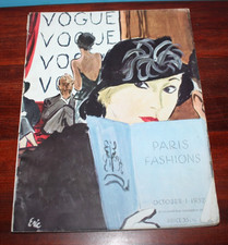 Vintage Vogue October 1932- Paris Fashion Magazine- Carl Erickson cover
