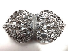 ANTIQUE SILVER BUCKLE WITH CHERUBS HALLMARKED BIRMINGHAM 1900 REF 326/1