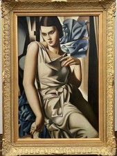 After Tamara De Lempicka , 20TH C-ry , Portrait Of Madame , Oil On Canvas