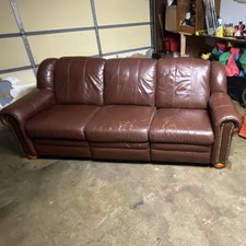 Brown Leather Reclining Sofa