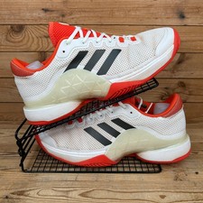 Adidas Tennis Shoes Mens Size UK 11 Barricade Roland Garros Clay White Trainers