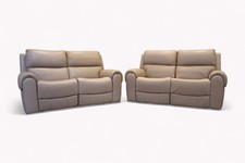 Ezra 2+2 Seater Sofa Set, Power Recliner & Headrests, Oyster Leather