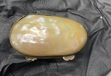 Antique /vintage Mother Of Pearl - Trinket/Snuff Box 6.5cm in length 