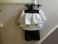 ZARA LADIES WHITE CROPPED TOP SIZE LARGE, 14 UK