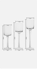 3 Set Tall Glass Candle Votive