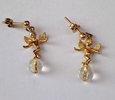 9ct Gold ROCK CRYSTAL CHERUB