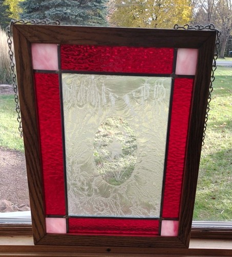 Oak framed stain glass - oak,