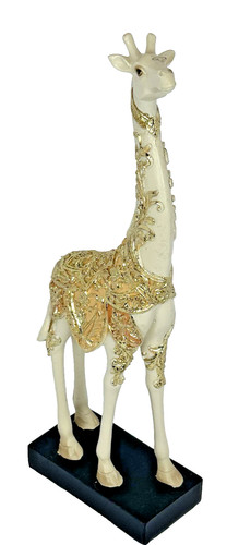 Gold ornate giraffe figurine - gold,