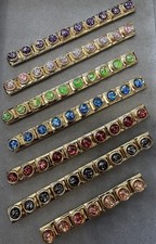 Gold Glitter Gem Italian Charm Link 9mm Gold Fits Nomination Bracelet