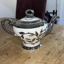 Myott Old Silver Lustre Teapot Coffee Pot Vintage approx Height 14cm