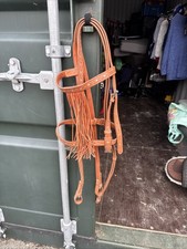 Leather western bridle with - leather,