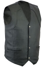 Quality Genuine Leather Waistcoat Motorbike Biker Mens Motorcycle Vest Casual