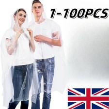 1-100Pcs Disposable Emergency Raincoat Waterproof Poncho Rain for Camping Hiking