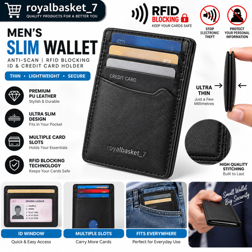 Men anti scan leather slim - slim, id