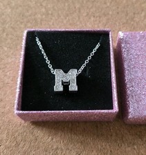 Initial M,  CZ Crystal Detail