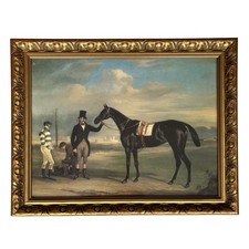 Vintage Equestrian Lithograph after Ferneley Gilt Framed Horse Racing Print