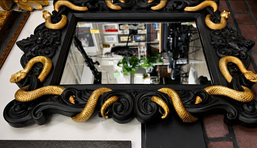 Ornate black gold - ornate, framed
