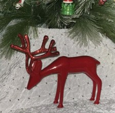 Red Cast Aluminum Metal Deer