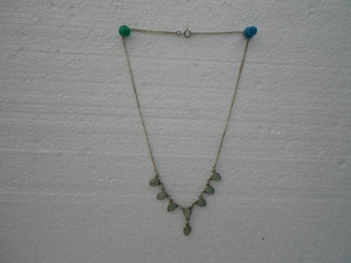 Silver metal necklace - metal, with