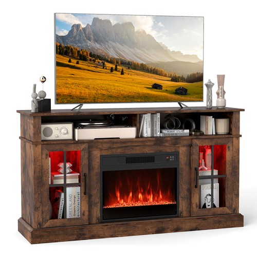 Gymax 148cm fireplace - 148cm, tv