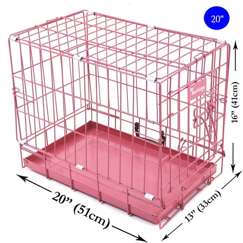 Pink dog cage with faux - with, fur
