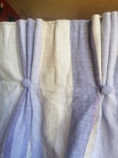 Laura Ashley lilac purple stripe curtains 52"d