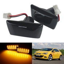 For Opel Vauxhall Astra H J Insignia B Black Side Indicator LED Repeater Lights