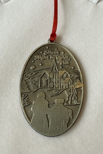 Pewter christmas tree ornament - pewter,