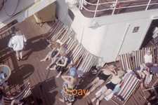 35mm Slide - C Deck Sun Deck, SS Canberra, Ocean Liner / Cruise Ship, 1963